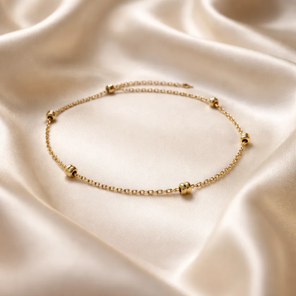 Gold Minimalist Beads-Αλυσίδα Ποδιού Ανοξείδωτο Ατσάλι