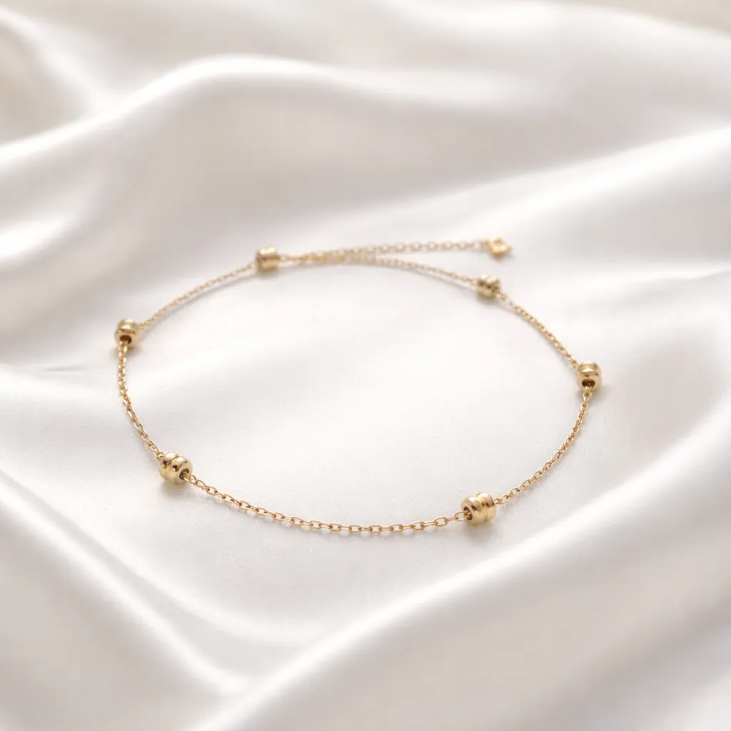Gold Minimalist Beads-Αλυσίδα Ποδιού Ανοξείδωτο Ατσάλι