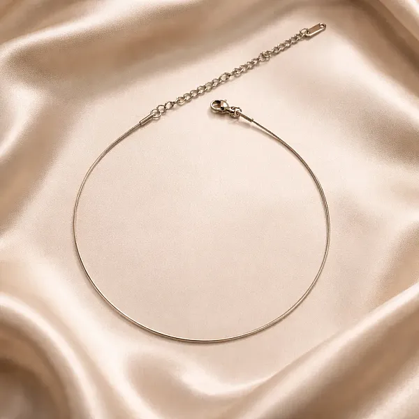 Silver Rigid Minimalist-Αλυσίδα Ποδιού Ανοξείδωτο Ατσάλι