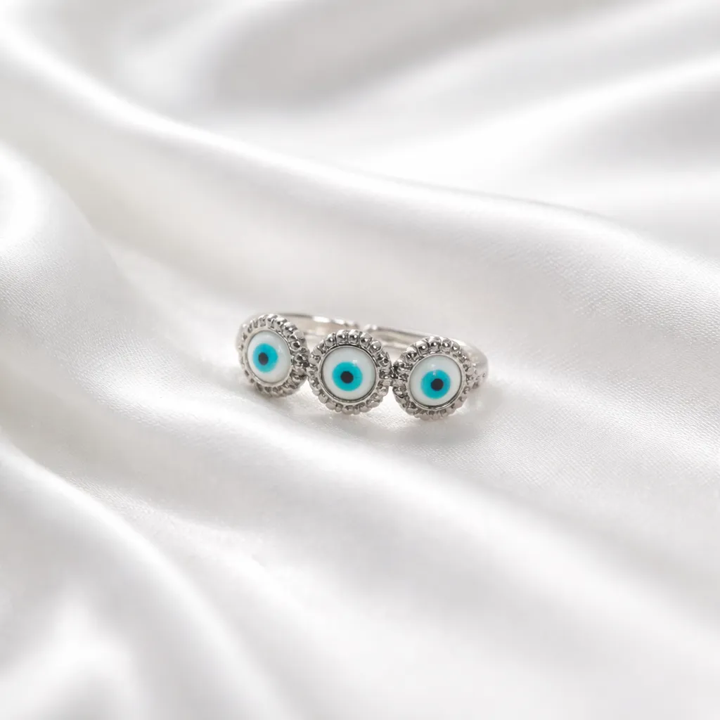 Enamel Evil Eye | Δαχτυλίδι Ανοξείδωτο Ατσάλι