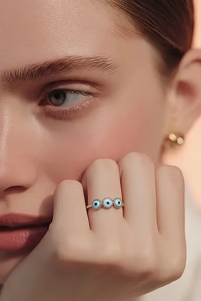 Enamel Evil Eye | Δαχτυλίδι Ανοξείδωτο Ατσάλι