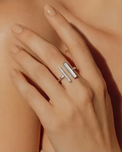Geometric Pearl Luxe - Δαχτυλίδι Ανοξείδωτο Ατσάλι