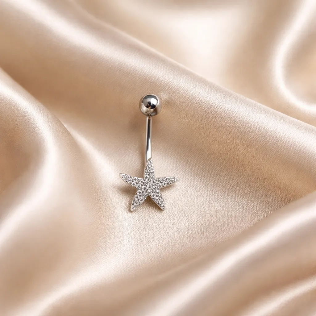 Starfish Crystal Pave Ατσάλι