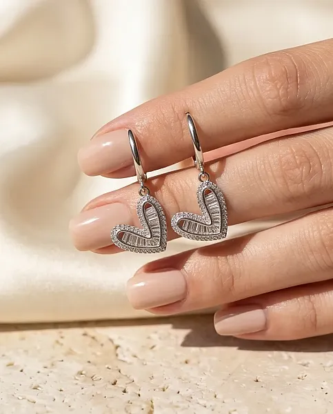 Radiant Baguette Hearts – Ανοξείδωτο Ατσάλι
