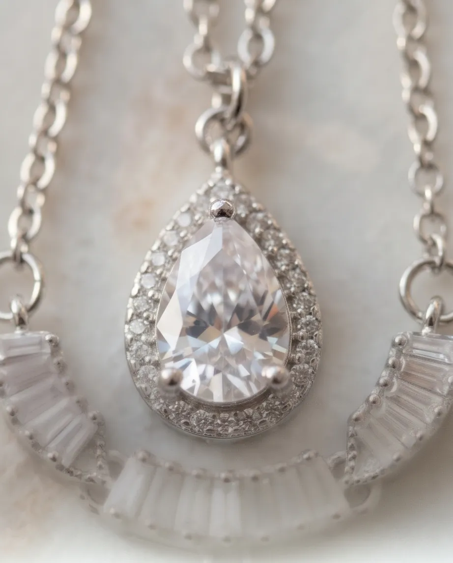 Κολιέ Royal Tear Silver – Ανοξείδωτο Ατσάλι