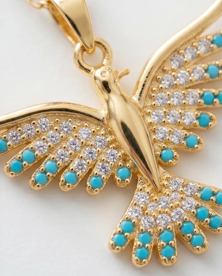 Κολιέ Golden Paradise Bird – Ανοξείδωτο Ατσάλι