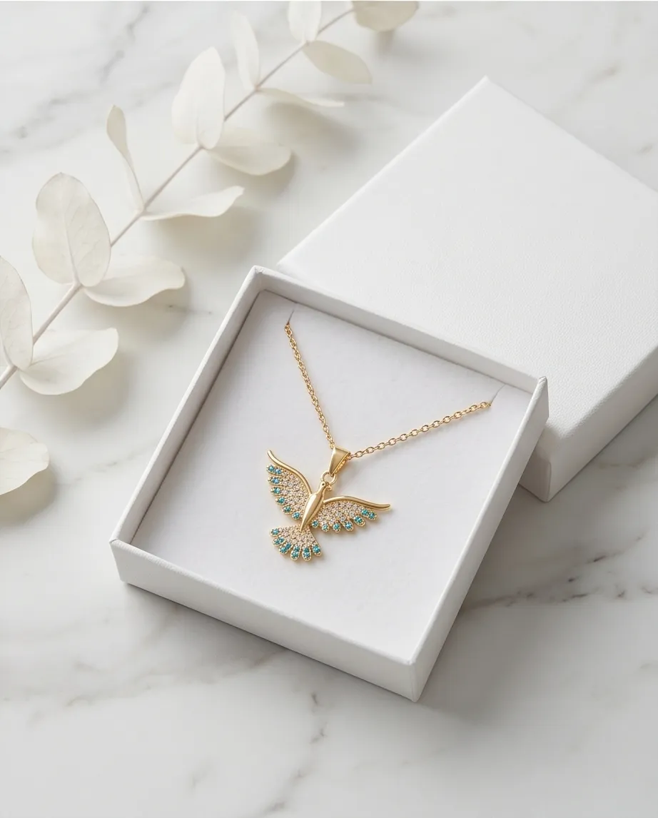 Κολιέ Golden Paradise Bird – Ανοξείδωτο Ατσάλι