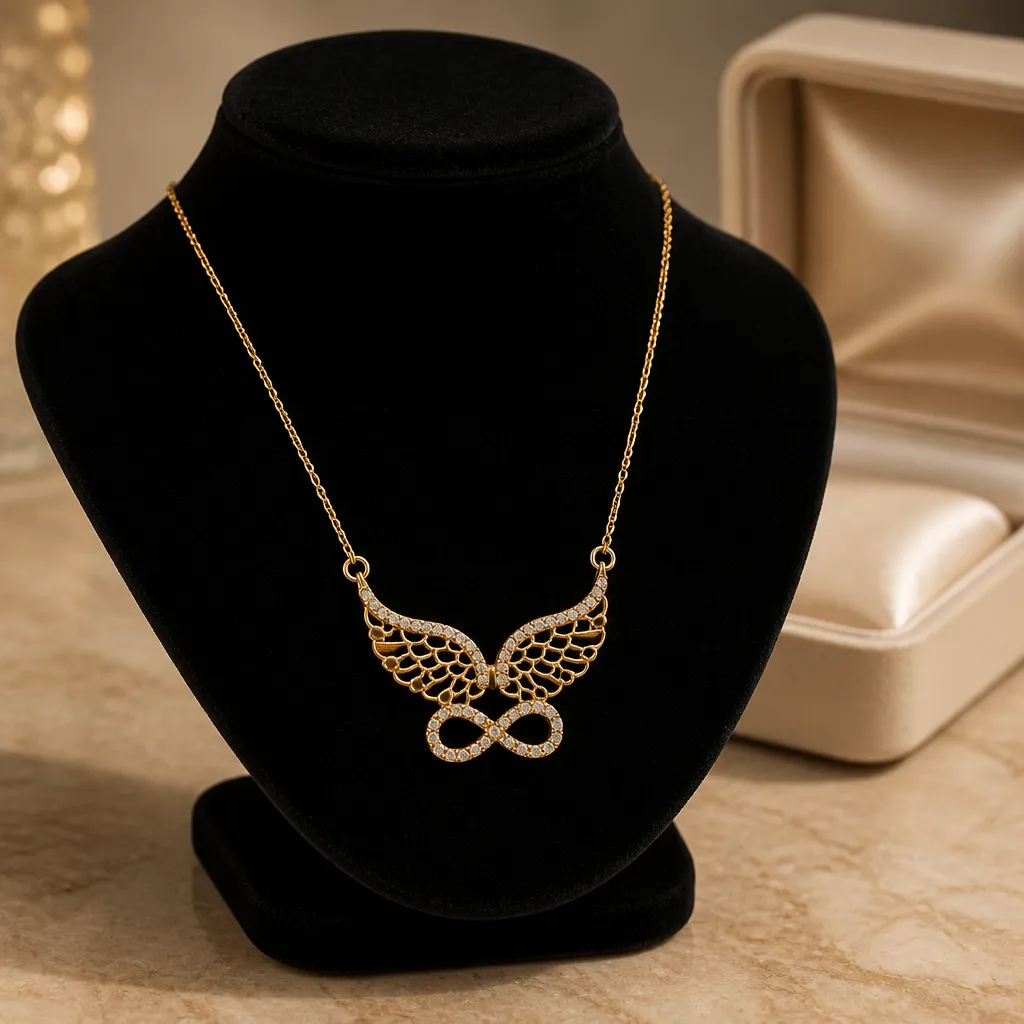 Κολιέ Infinity Wings Gold – Ανοξείδωτο Ατσάλι