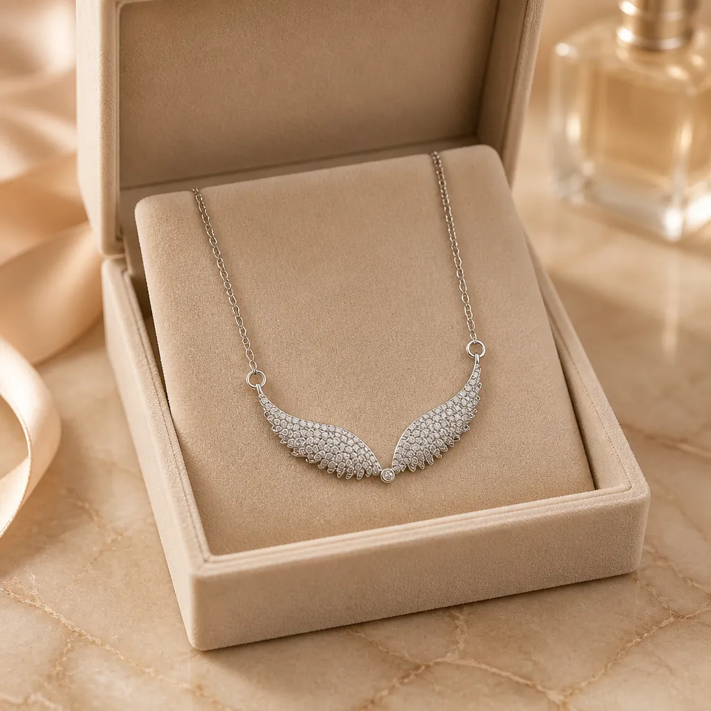 Κολιέ Wings Silver Large -Ανοξείδωτο Ατσάλι
