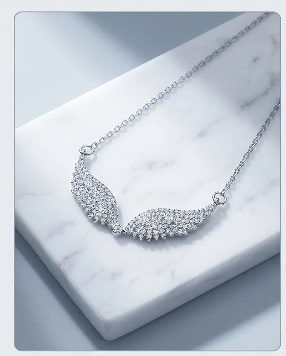 Κολιέ Wings Silver Large -Ανοξείδωτο Ατσάλι