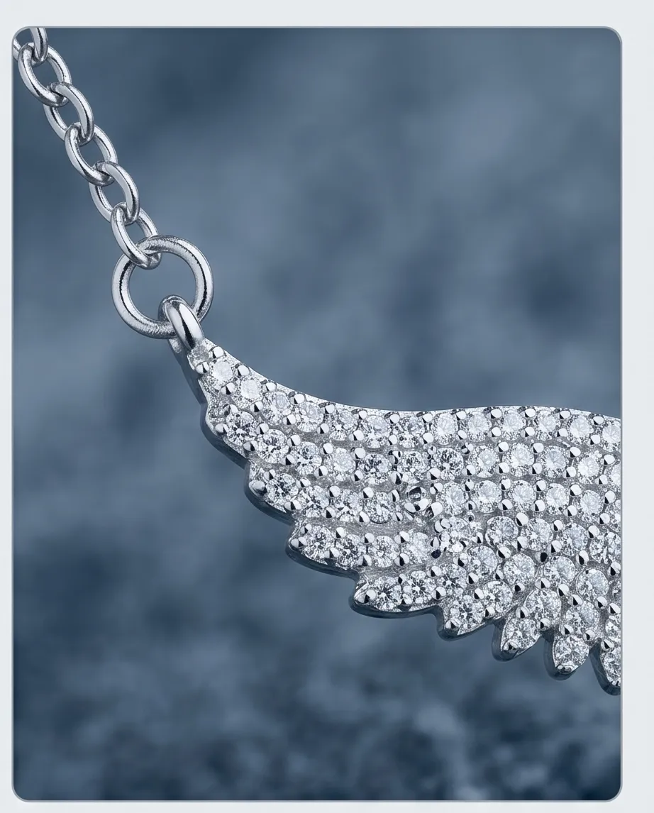 Κολιέ Wings Silver Large -Ανοξείδωτο Ατσάλι