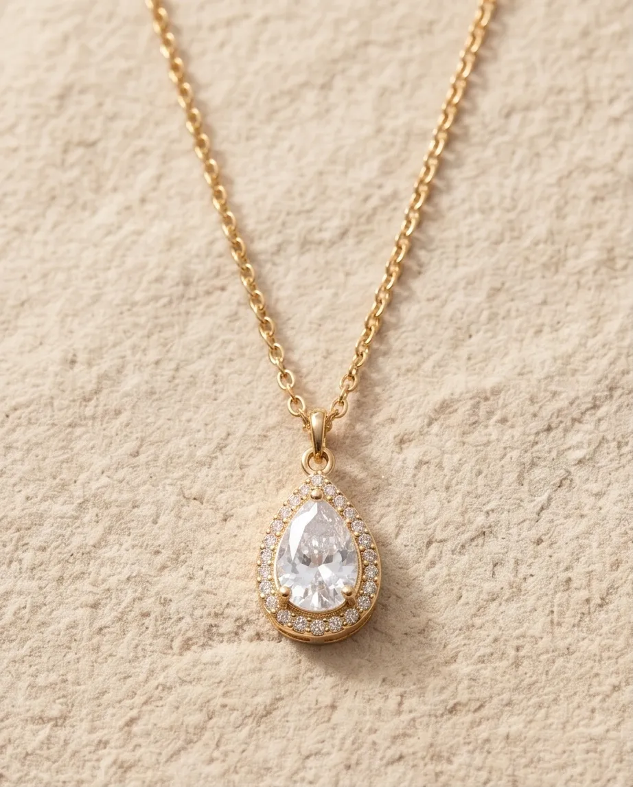 Κολιέ Radiant Pear-Cut – Ανοξείδωτο Ατσάλι