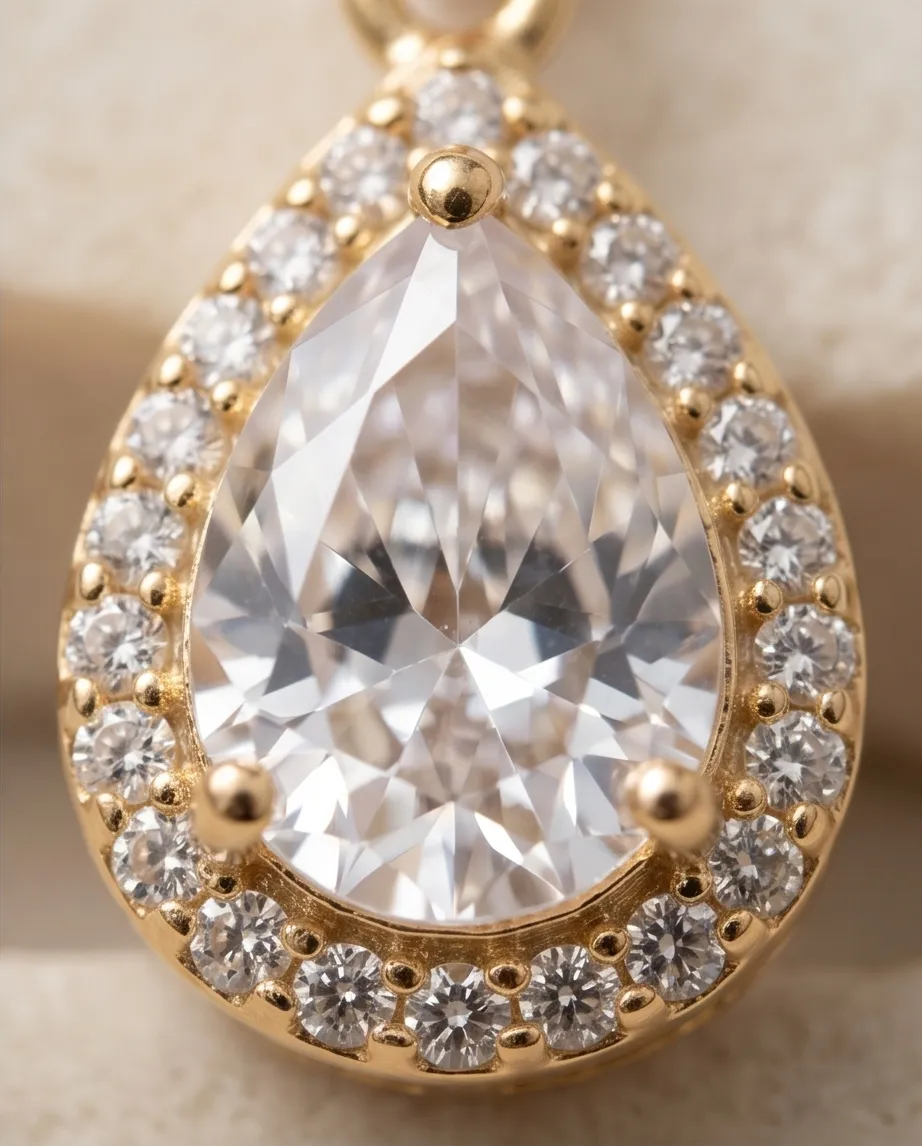 Κολιέ Radiant Pear-Cut – Ανοξείδωτο Ατσάλι