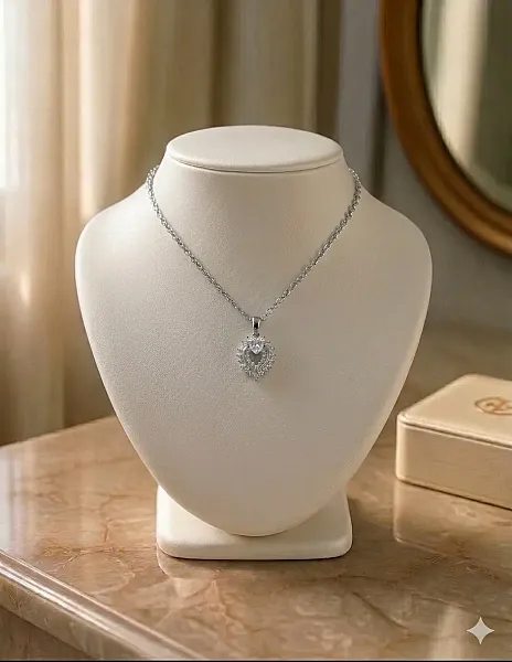 Κολιέ Radiant Heart  Silver – Ανοξείδωτο Ατσάλι