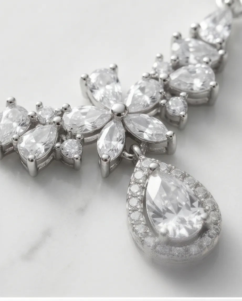 Κολιέ Radiant Drop Silver – Ανοξείδωτο Ατσάλι