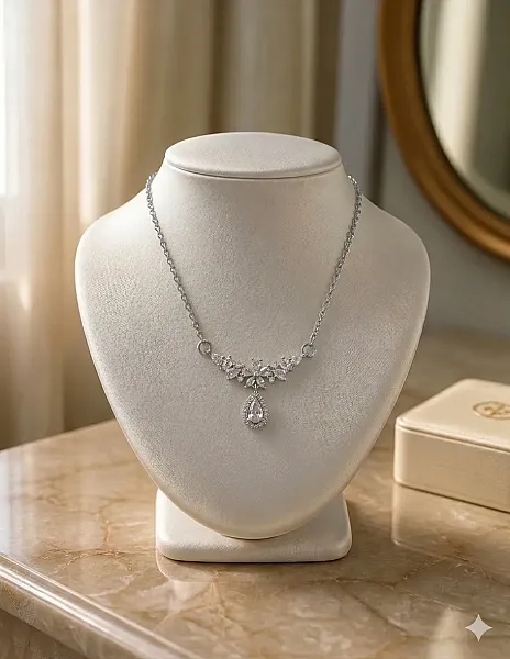 Κολιέ Radiant Drop Silver – Ανοξείδωτο Ατσάλι