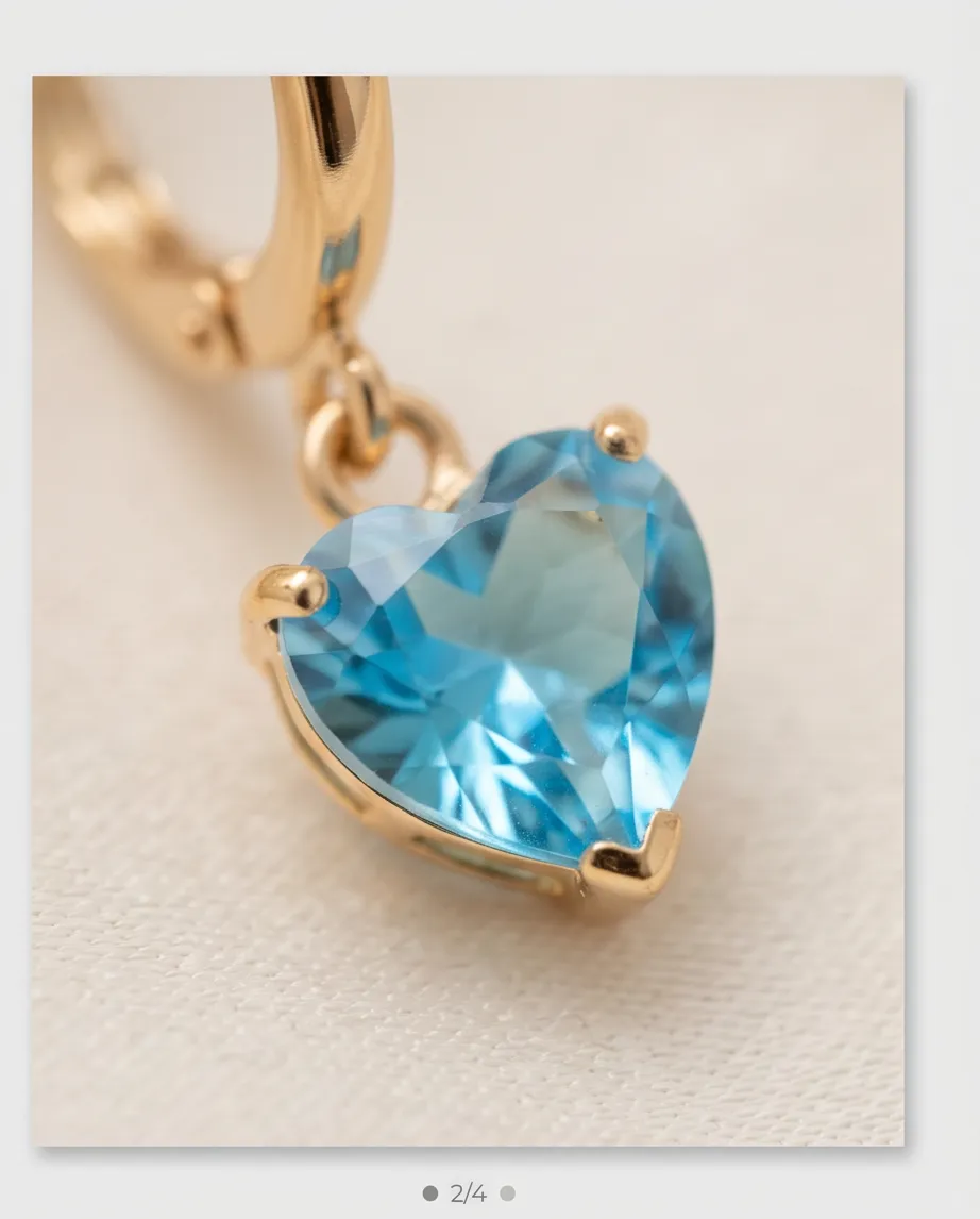 Σκουλαρίκια Blue Heart Drop – Ανοξείδωτο Ατσάλι