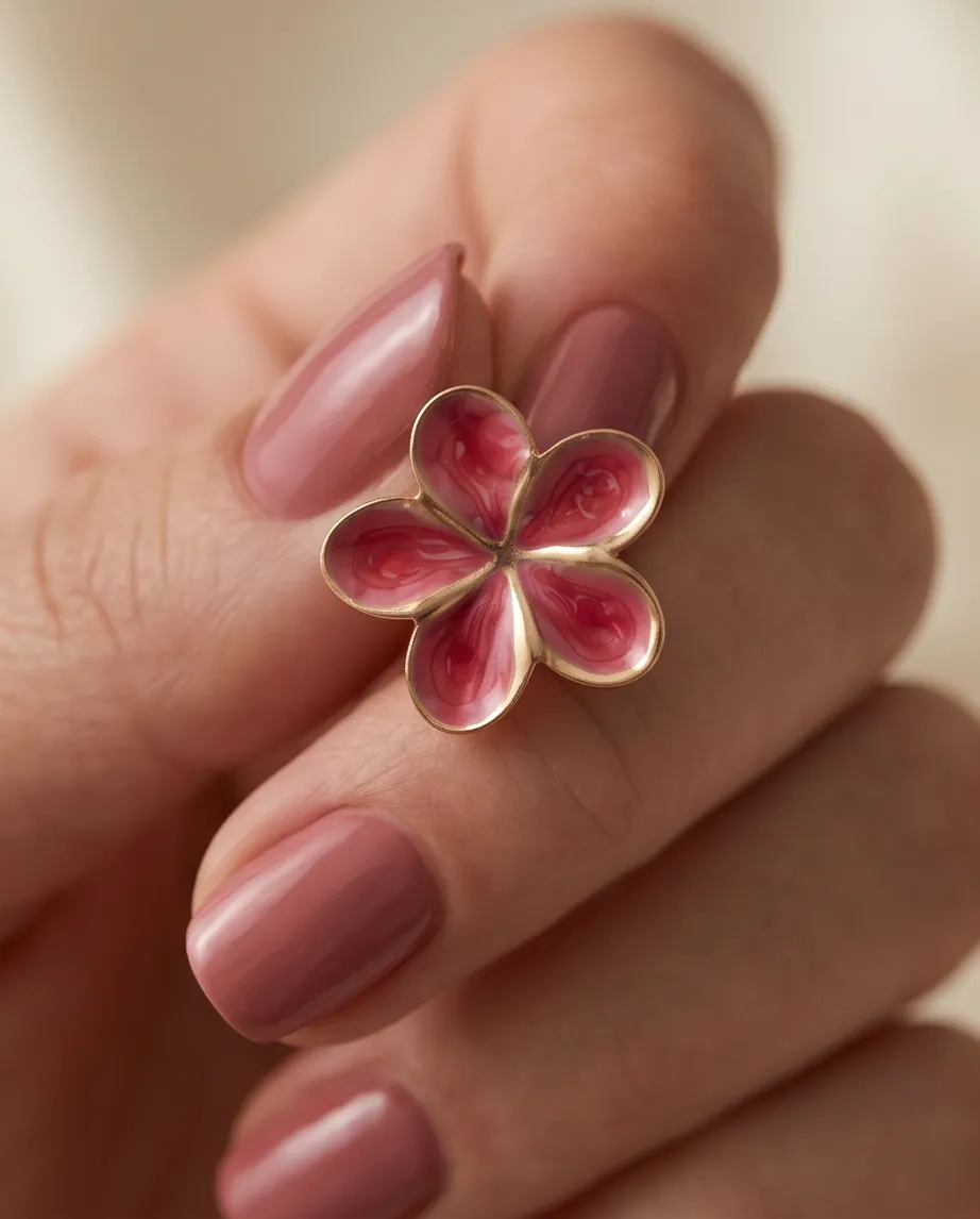 Σκουλαρίκια Fuchsia Floral Enamel – Ανοξείδωτο Ατσάλι
