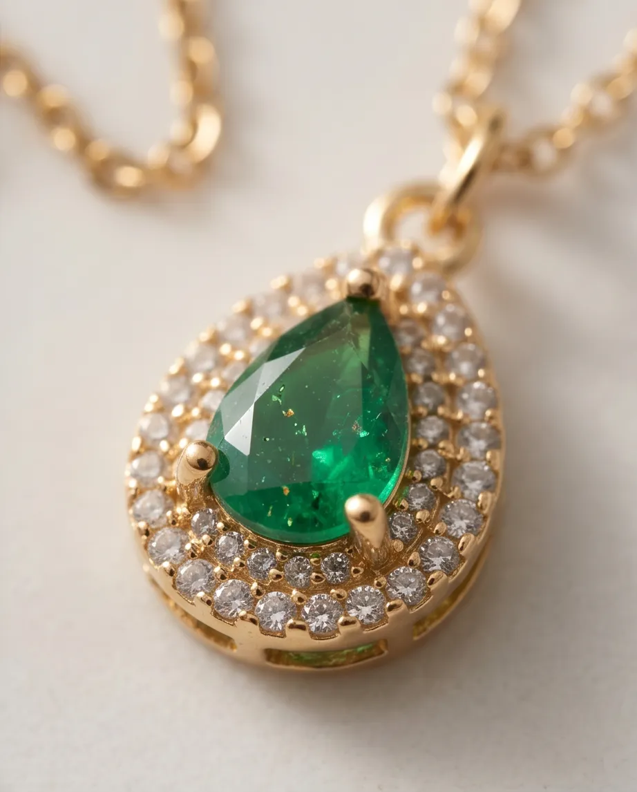 Κολιέ Emerald Drop – Ανοξείδωτο Ατσάλι