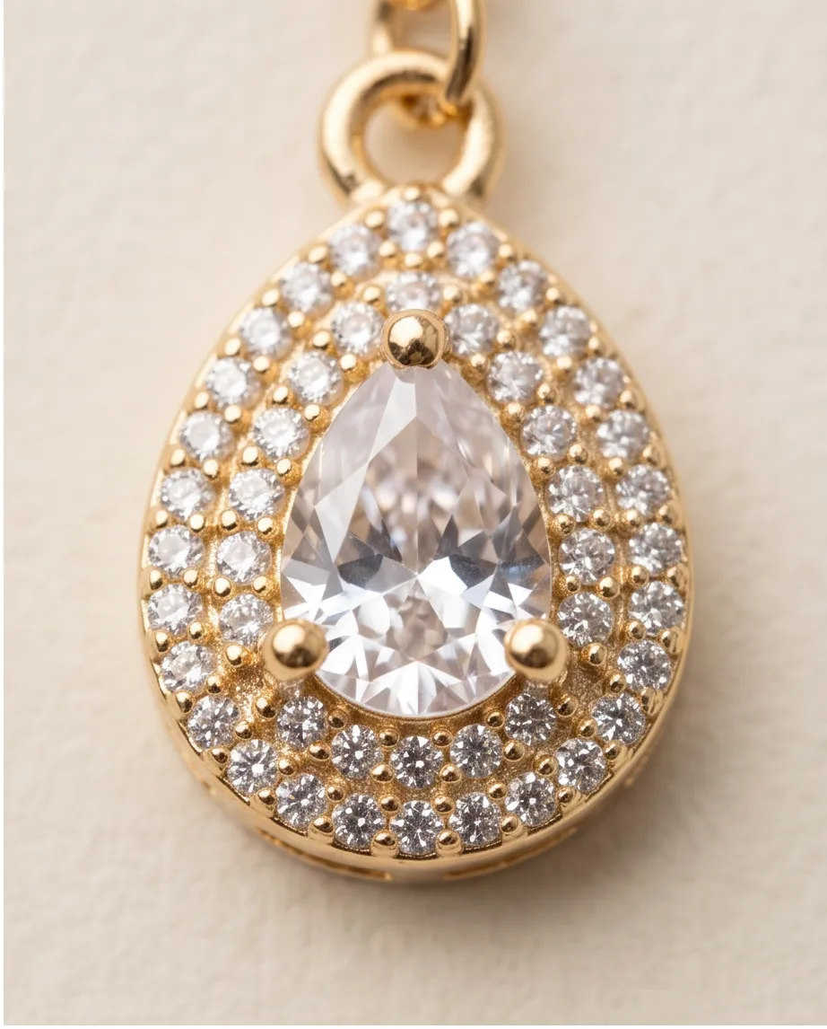Κολιέ Crystal Teardrop – Ανοξείδωτο Ατσάλι
