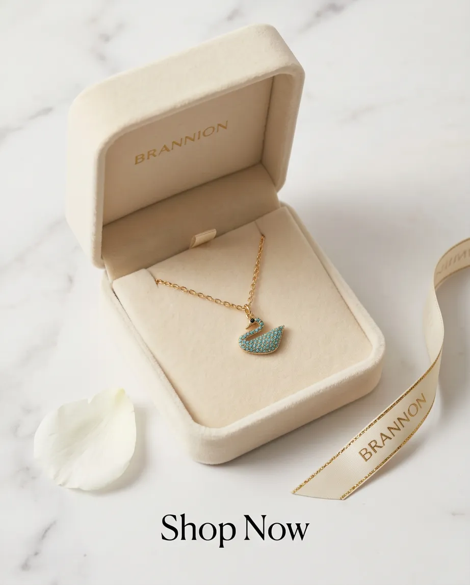 Κολιέ Turquoise Swan – Ανοξείδωτο Ατσάλι