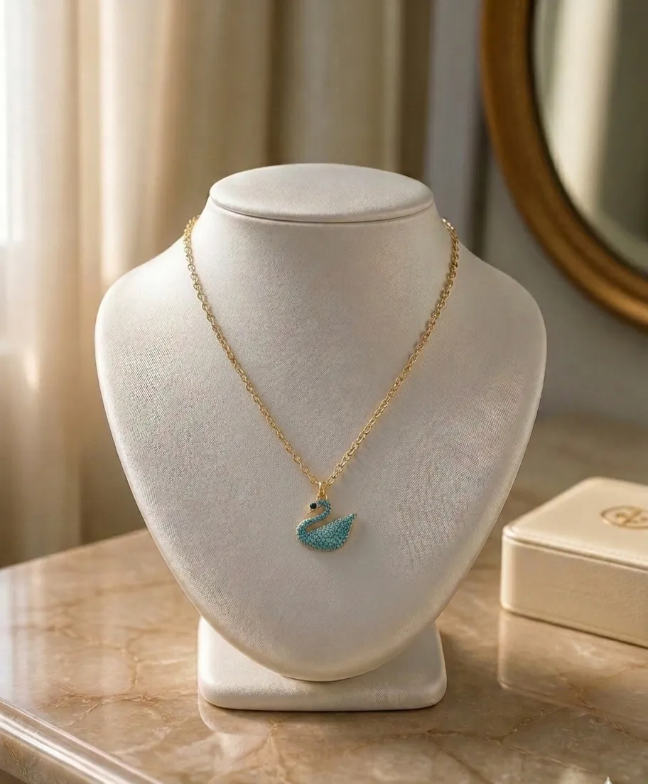 Κολιέ Turquoise Swan – Ανοξείδωτο Ατσάλι