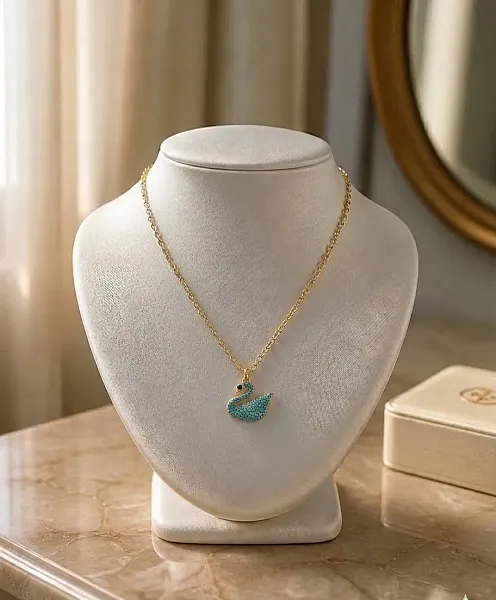 Κολιέ Turquoise Swan – Ανοξείδωτο Ατσάλι