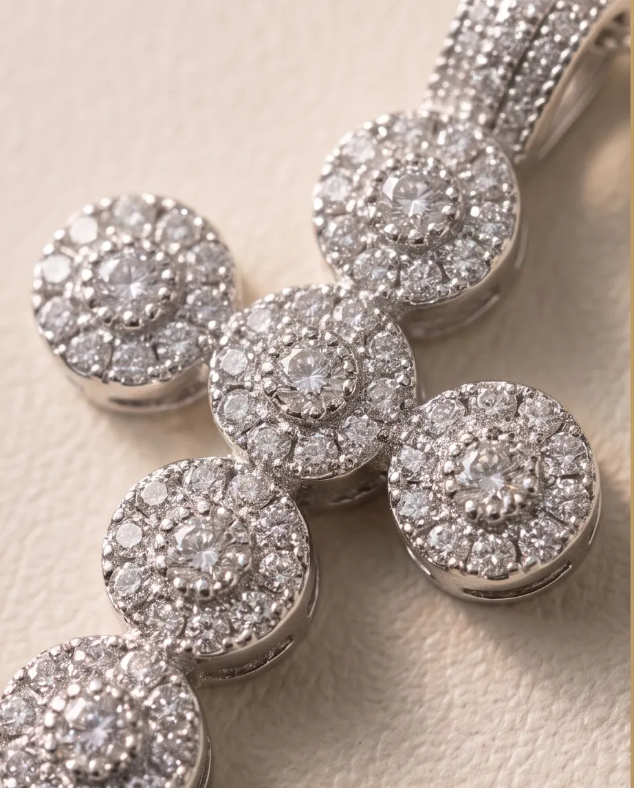 Κολιέ Cross Diamond Silver - Ανοξείδωτο Ατσάλι