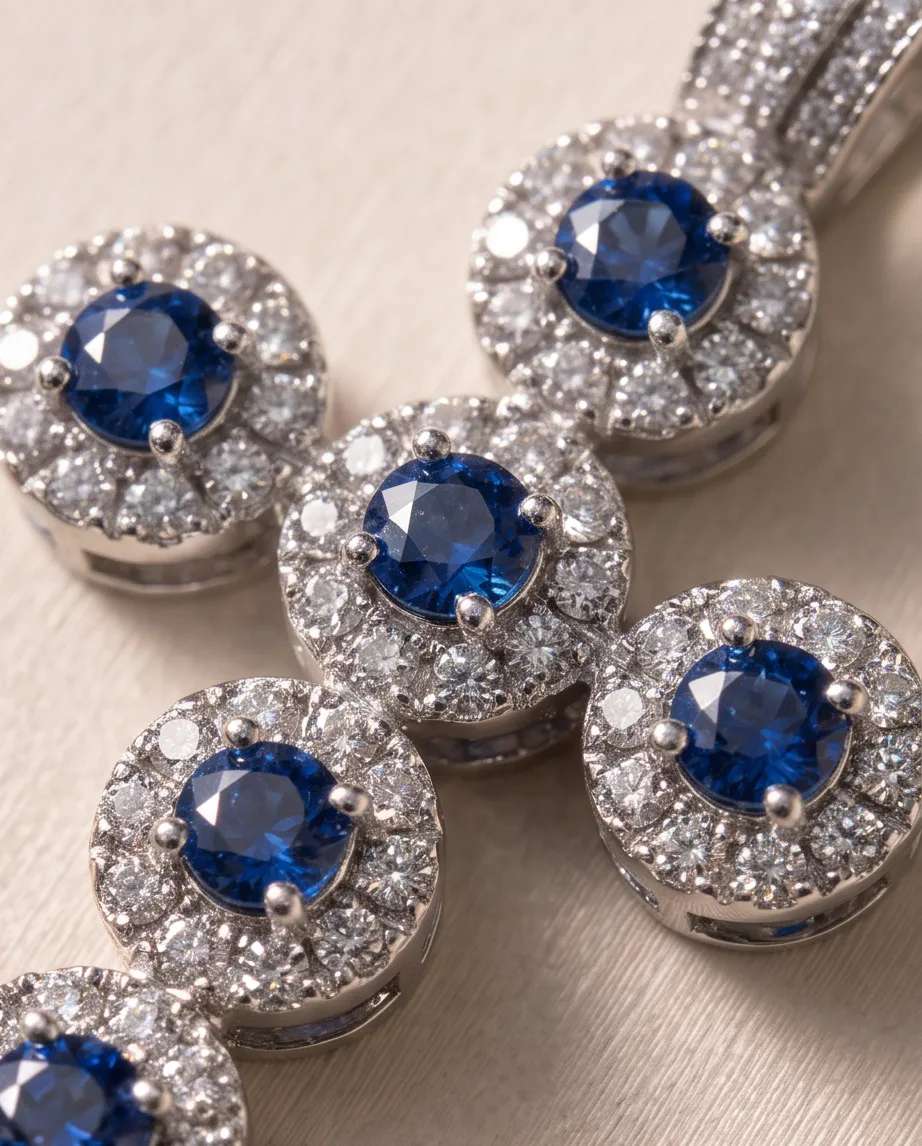 Κολιέ Cross Sapphire Silver - Ανοξείδωτο Ατσάλι