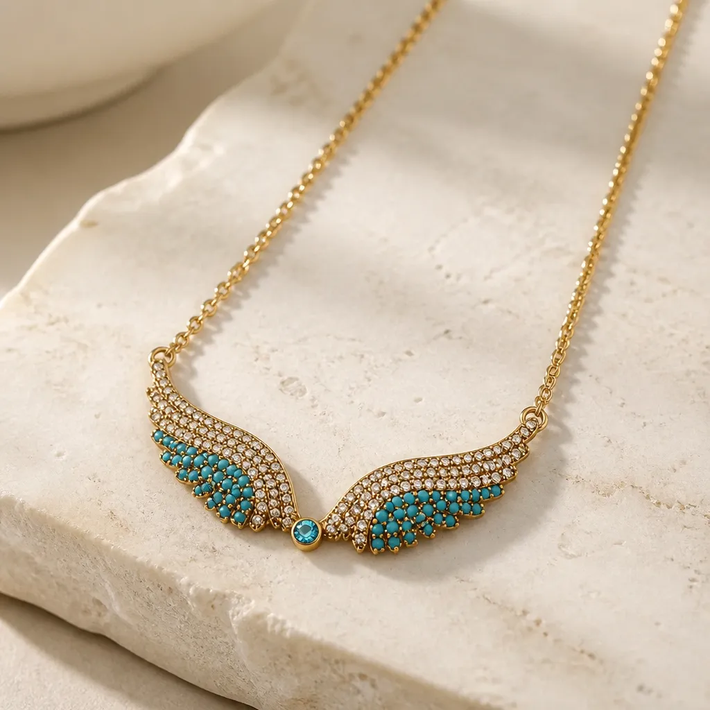 Κολιέ Radiant Gold Angel Wings – Ανοξείδωτο Ατσάλι