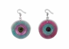 Colorful round earrings.