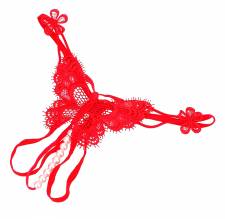 Sexy string με πέρλες σε κόκκινο χρώμα.
