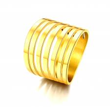 Δαχτυλίδι Φαρδύ Ατσάλι χρυσό.