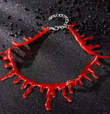 Trendy red choker.