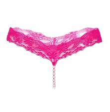 sexy string εσώρουχο με σειρά από πέρλες,one size,από spandex σε hot pink χρώμα