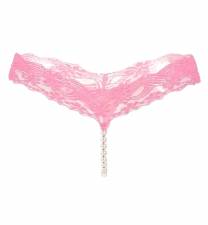 sexy string  εσώρουχο  με σειρά από πέρλες,one size,από spandex σε ροζ χρώμα